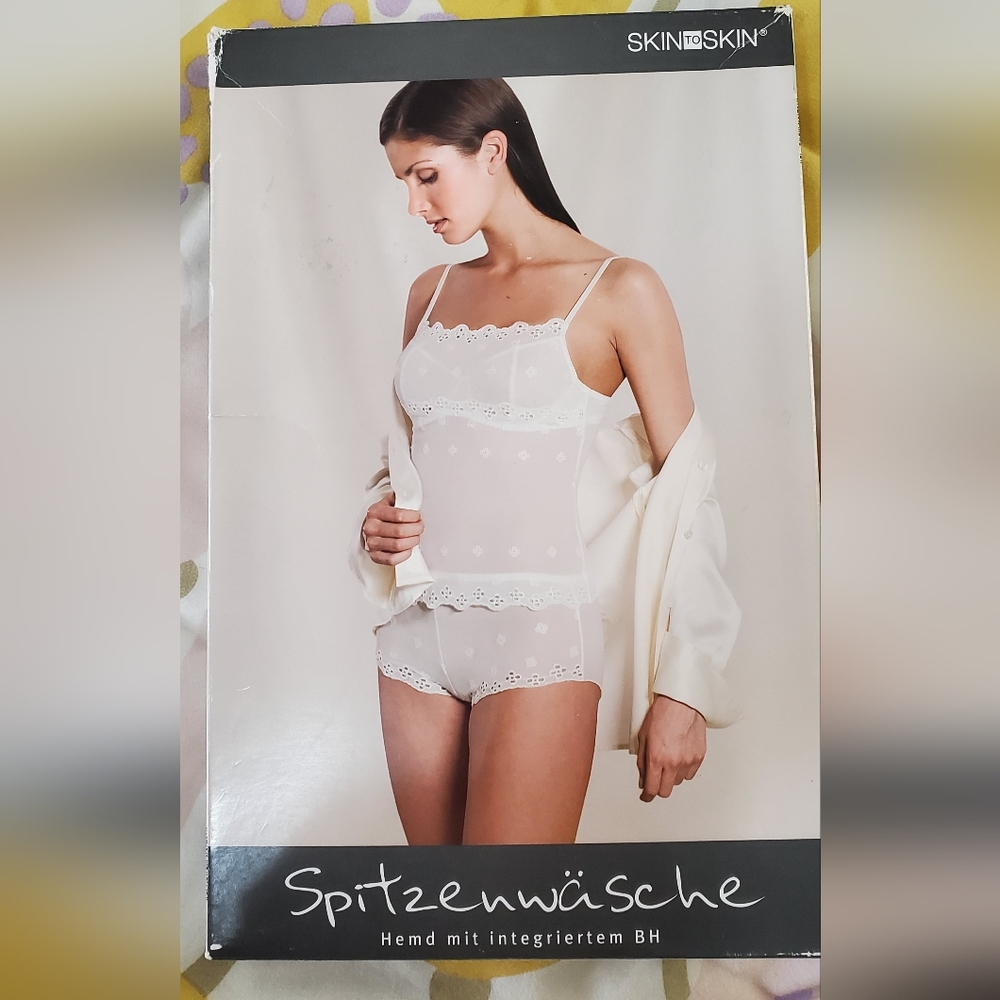 Vintage Skin To Skin White Lace Lingerie Set Size L
